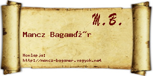 Mancz Bagamér névjegykártya